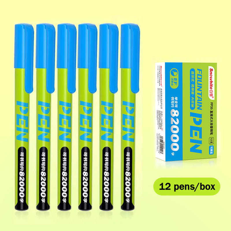 【12 per】🖋️Plnicí pero s přímým průtokem a vysokou kapacitou s hrotem EF, které nevyžaduje výměnu náplně!