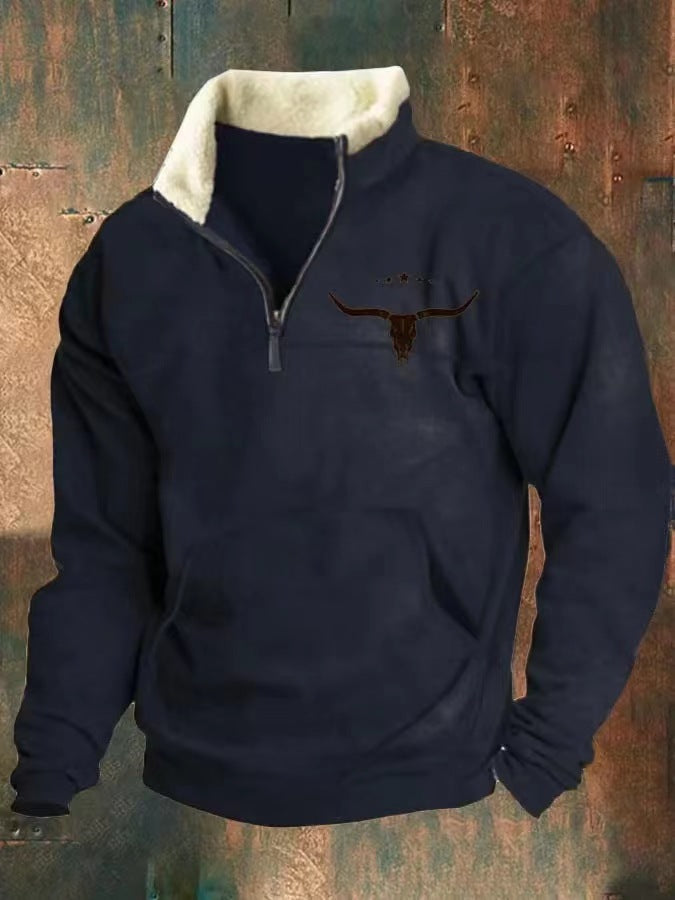⏳ Poslední den – sleva 50 % 👔【S–4XL】Nová podzimní a zimní pánská volná ležérní vlněná mikina, hřejivá a pohodlná