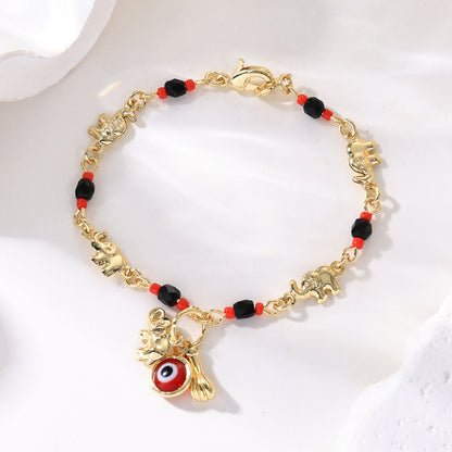 📿 ČASOVĚ OMEZENÁ NABÍDKA: SLEVA 50 %! 🌀 Boho náramek s přívěsky a šťastným slonem: symbolické přívěsky, nastavitelný střih, pozlacený a 7 stylů ✨