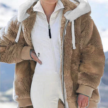 ☃️Limitovaná sleva 39%❄️[S-5XL] Dámská bunda 2026 s kontrastními pruhy z hustého plyše
