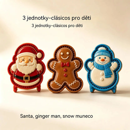 ⌛【Sada 3 kusů】520 Kč 🥧🎄Sbírka mini forem na vánoční dorty s 9 vzory | 🫎Opakovaně použitelné reliéfní formy na tvarování detailních vánočních dortů ve tvaru Santa Clause, sněhuláka, soba a vánočního stromečku⛄