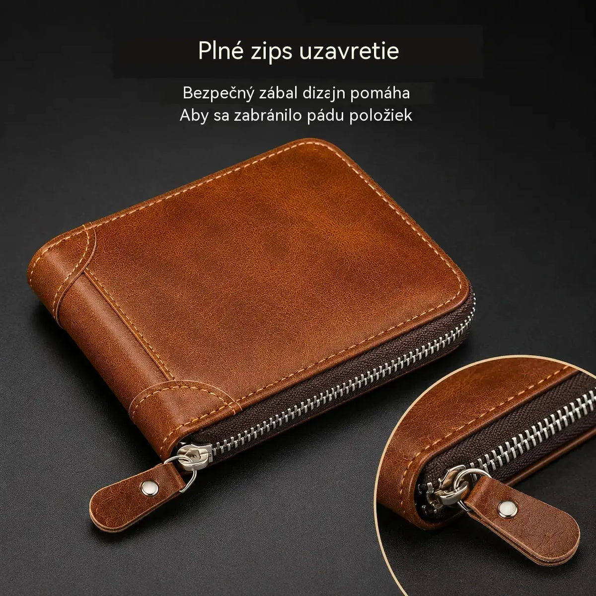 ✨🎁Retro pánská peněženka z umělé kůže se zipem, pouzdrem na karty/skládací peněženkou na mince.