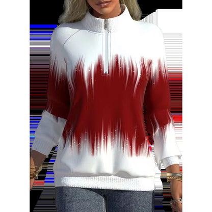 😍 50% sleva 💜【S-5XL】Nová dámská mikina s vysokým výstřihem a gradientními barvami
