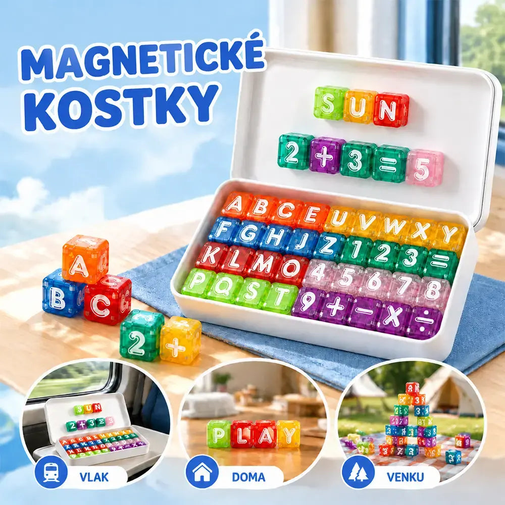 🔥Krabice se 40 kostkami jen za 590 Kč♦Přenosná plechová krabička s magnetickými stavebními bloky pro matematická písmena, vzdělávací hračka pro děti.