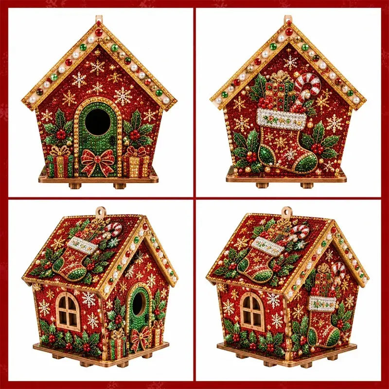 🎄🏠 Dřevěná 3D vánoční chaloupka – stavebnice | Dekorace k sestavení a ozdobení pro celou rodinu