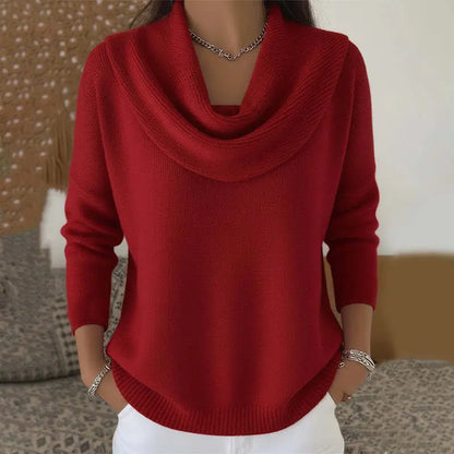 🔥【S–3XL】Nová podzimní a zimní jednobarevná pletená dámská halenka, měkká a pohodlná