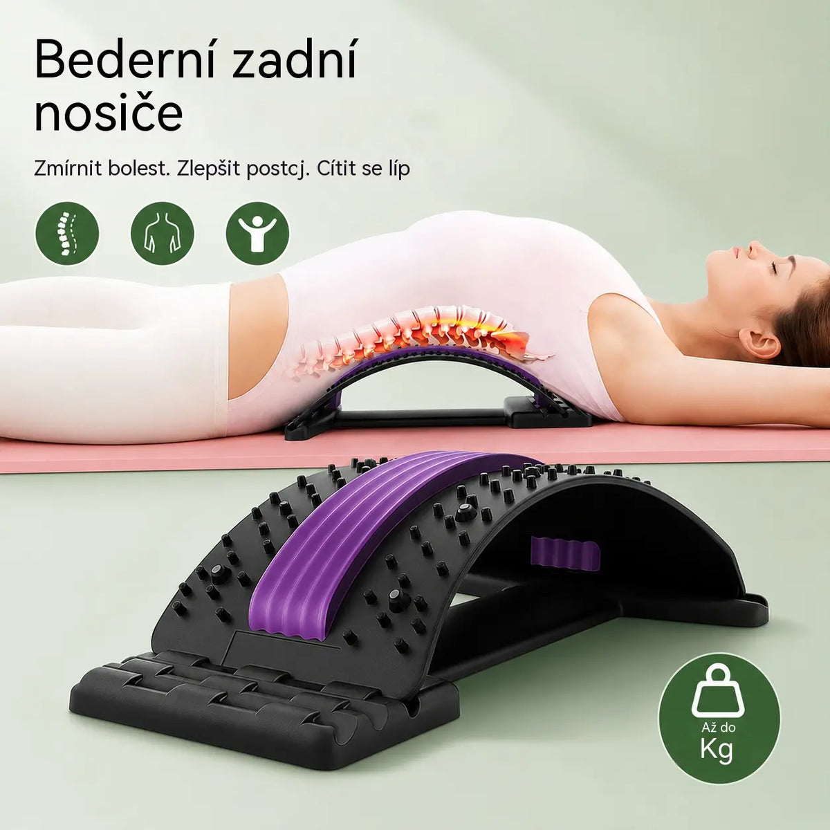 Úleva 3 v 1 Magnet, akupresura a trakce Magnetická terapie Akupunktura Masáž Lumbální tlakoměr