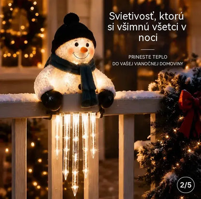☃️Světelná dekorace WinterGlow – sněhulák a rampouchy