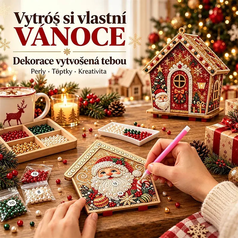 🎄🏠 Dřevěná 3D vánoční chaloupka – stavebnice | Dekorace k sestavení a ozdobení pro celou rodinu