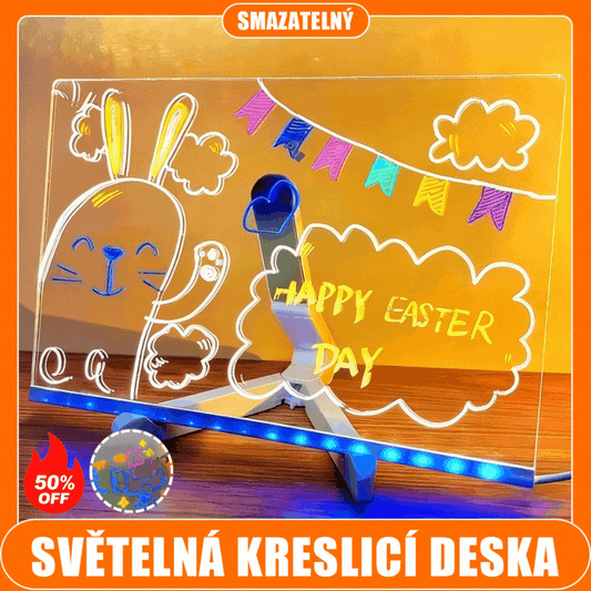 🎨💡✏️🔥Dětská světelná kreslicí deska, ručně vyrobená DIY graffiti mazatelná vzdělávací fluorescenční kreslicí deska