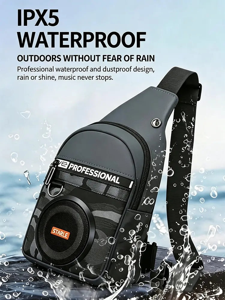 ✨🎒Nová taška přes rameno, voděodolná outdoorová taška s Bluetooth reproduktorem.