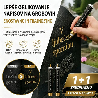 ⭐【Kupte jeden, druhý dostanete zdarma】🖍️Voděodolné a blednoucí pero pro opravu a přemalování nápisů na kamenných deskách