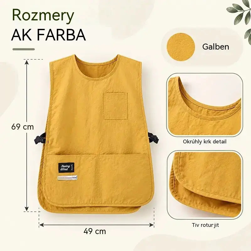 👩‍🍳✨ Nepromokavá a skvrnám odolná vesty zástěra – ideální pro vaření, řemesla a zahrádkářství, pohodlný střih 🛡️