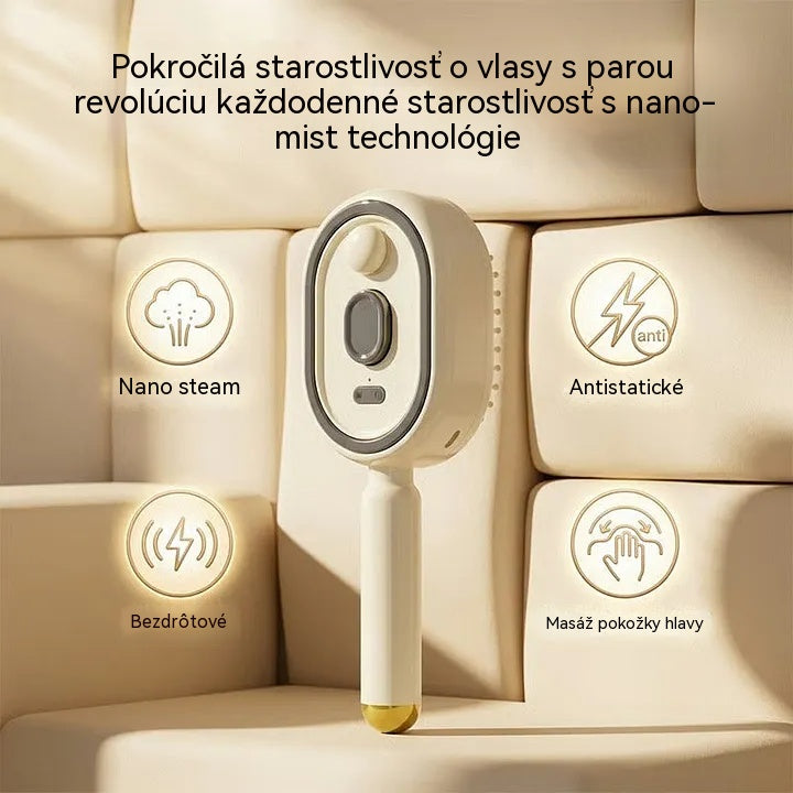 Elektrický rozprašovač s masážním hřebenem se vzduchovým polštářem