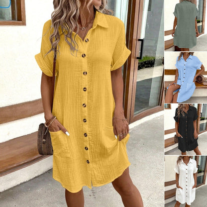 👗【S-2XL】Lehké letní šaty v jednoduchém stylu – pohodlné, prodyšné a lichotící postavě.