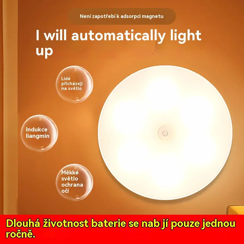 🏡💡【Kupte 2, získejte 3 zdarma】Inteligentní LED světlo, které detekuje lidské tělo, snadno se nabíjí a je praktické