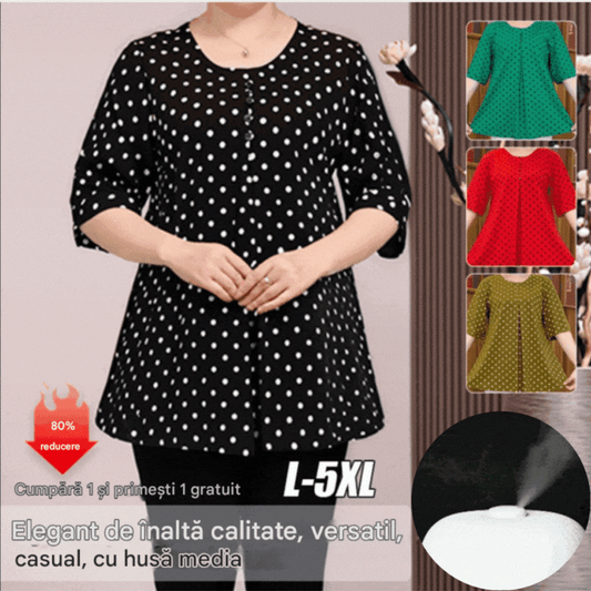 ✨💞【L-5XL】Nová podzimní košile s potiskem puntíků 2025