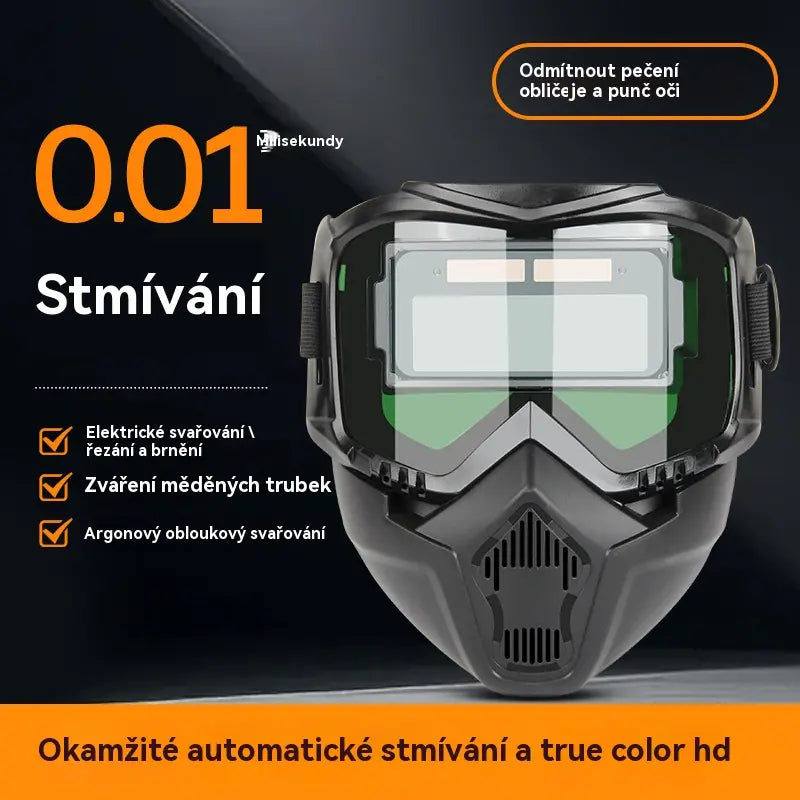 🔥【Kupte 1 a získejte 1 zdarma】😎Plně automatická svářečská kukla s ochrannou maskou pro svářeče s výměnou světla