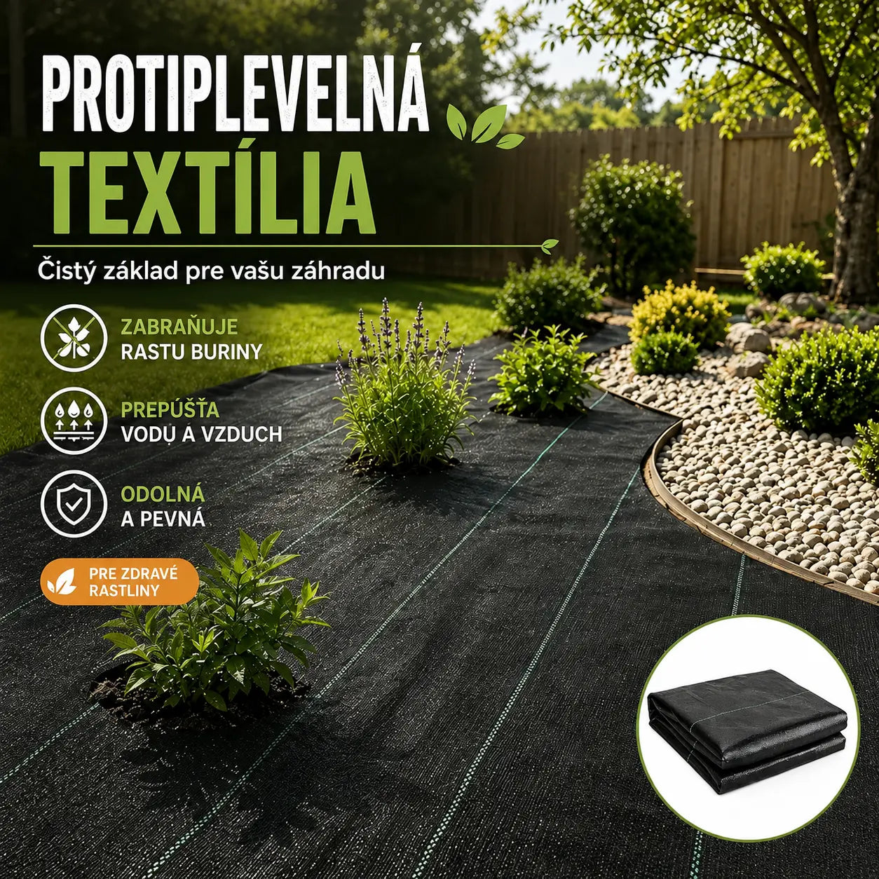 🌿【1 m x 10 m】Odolná černá tkanina proti plevelu – propustná pro vodu a vzduch, s UV ochranou. Ideální pro zahradu, skleník, květinové záhony i štěrkové stezky. ✨