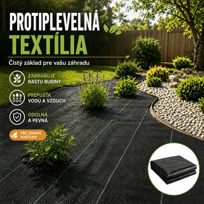 🌿【1 m x 10 m】Odolná černá tkanina proti plevelu – propustná pro vodu a vzduch, s UV ochranou. Ideální pro zahradu, skleník, květinové záhony i štěrkové stezky. ✨