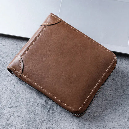 ✨🎁Retro pánská peněženka z umělé kůže se zipem, pouzdrem na karty/skládací peněženkou na mince.