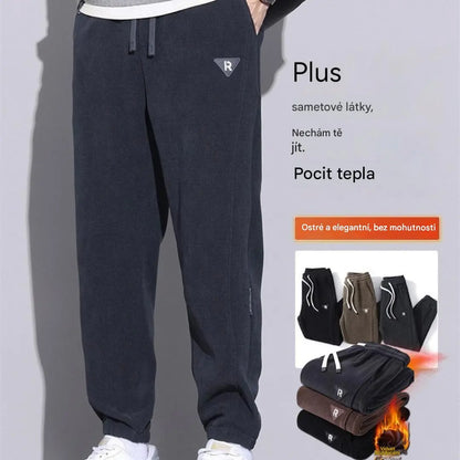 🔥【M-5XL】👖Nové zimní kalhoty pro muže, navíc sametové a silné manšestrové, teplé a ležérní pánské kalhoty