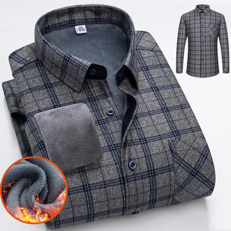🔥👔【L-5XL】Podzimní zimní teplá košile s dlouhým rukávem