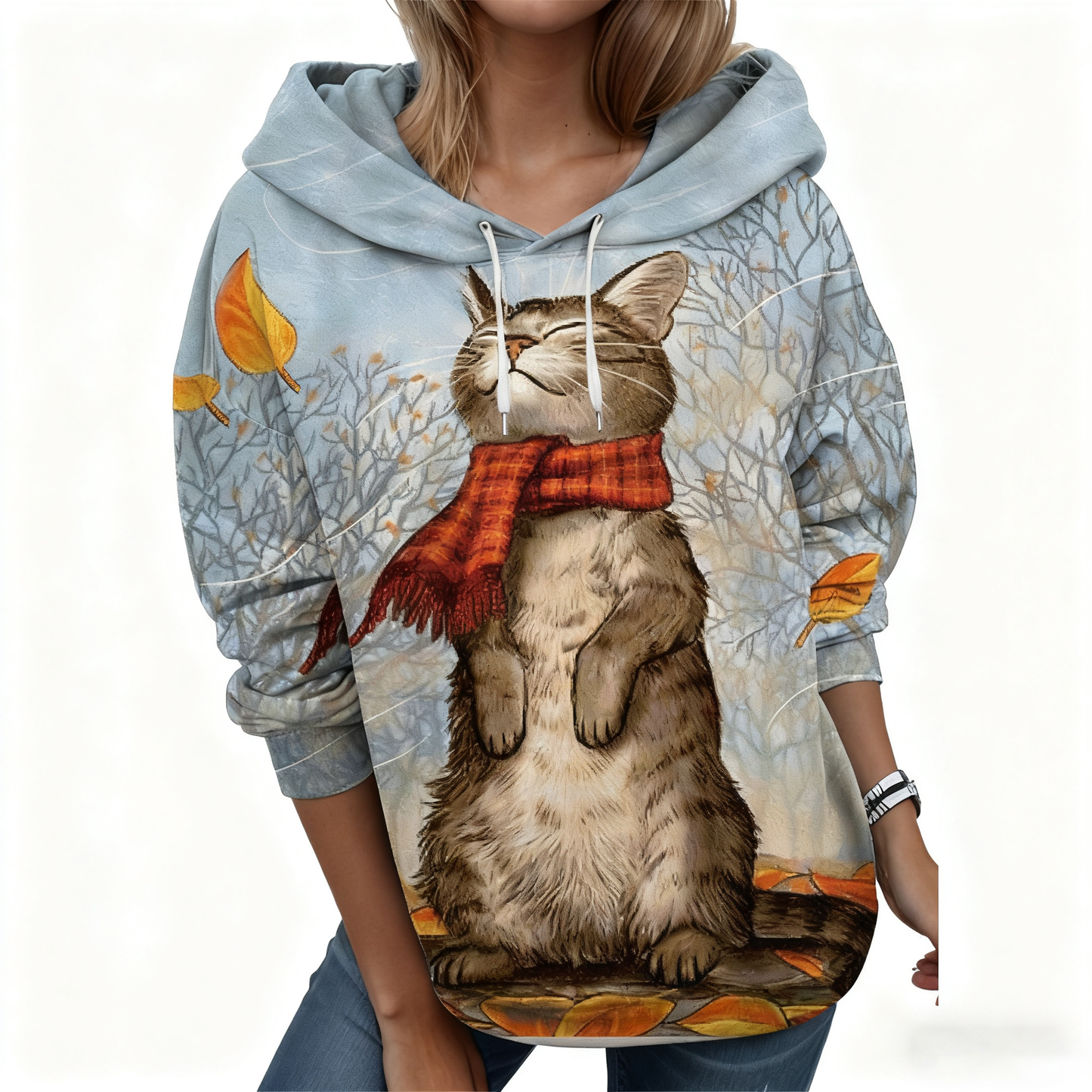 🐱【S-6XL】Nové dámské zimní tričko, roztomilý kočičí vzor