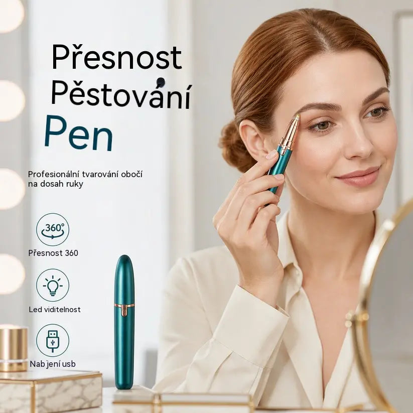 【Kupte 1, získejte 1 zdarma】✨ Precision Brow Trimmer Pen – Elektrický zastřihovač obočí s LED světlem pro snadnou úpravu