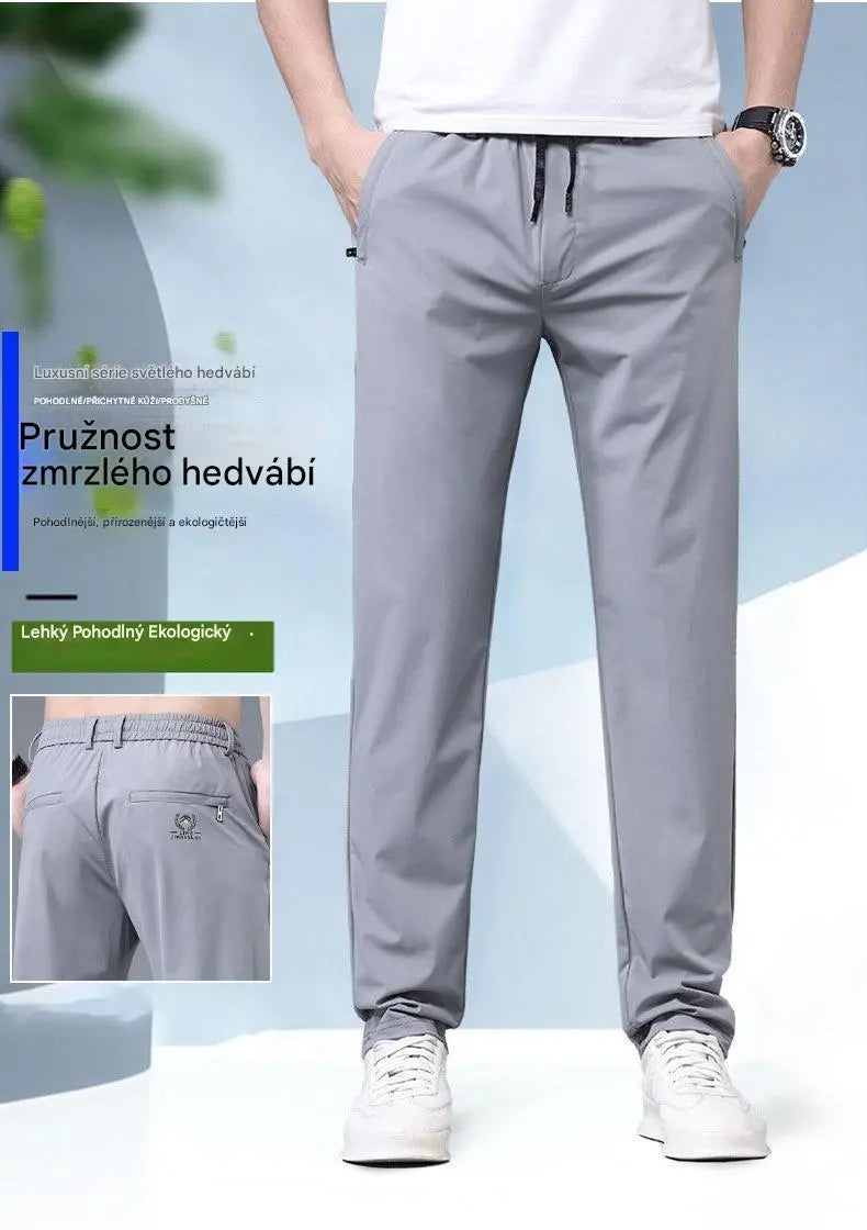 🔥【Časově omezená sleva 50 %】(S-5XL)Nové elastické kalhoty z ledového hedvábí pro jaro a léto 2026
