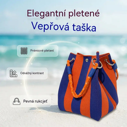 【Kupte 1, získejte 1 zdarma】Pruhovaná pletená kabelka – lehká, flexibilní a všestranná – ideální pro každodenní nošení, pláž i nakupování