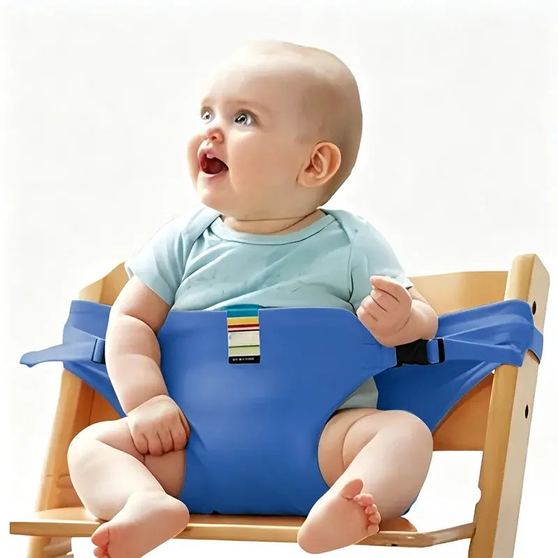 👶 Nepostradatelný produkt pro krmení dětí na cestách! Bezpečnostní pás pro přenosnou dětskou jídelní židličku, připravená k použití jedním kliknutím, s ochranou proti pádu! ✨🎒