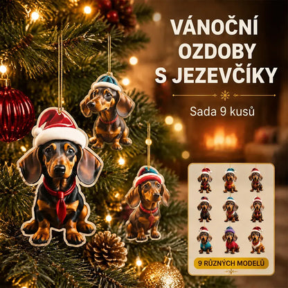 🎄【9dílná sada】🐕 Vánoční ozdoby ve tvaru pejsků jsou opravdu roztomilé