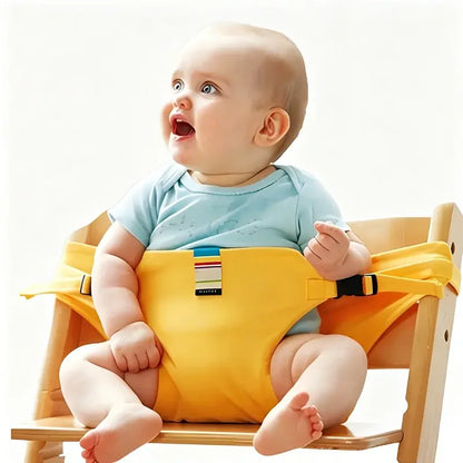 👶 Nepostradatelný produkt pro krmení dětí na cestách! Bezpečnostní pás pro přenosnou dětskou jídelní židličku, připravená k použití jedním kliknutím, s ochranou proti pádu! ✨🎒