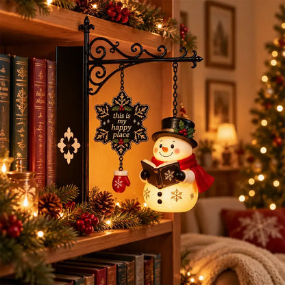 🎅💡Dekorativní osvětlená ozdoba na knihovnu s vánoční tematikou