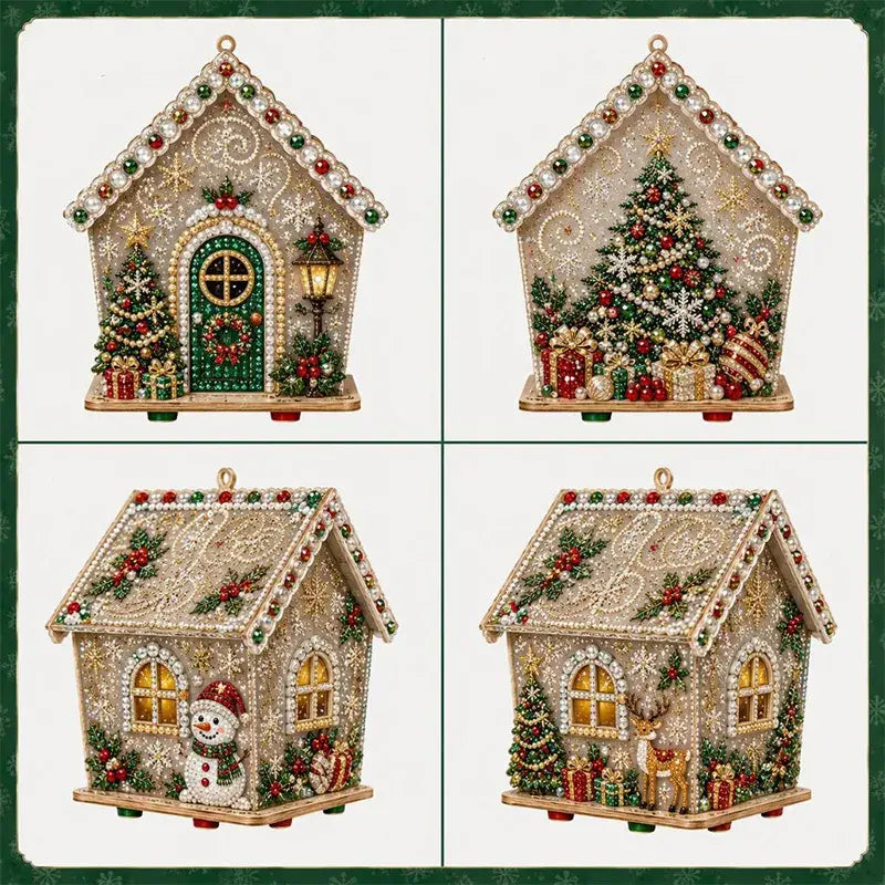 🎄🏠 Dřevěná 3D vánoční chaloupka – stavebnice | Dekorace k sestavení a ozdobení pro celou rodinu
