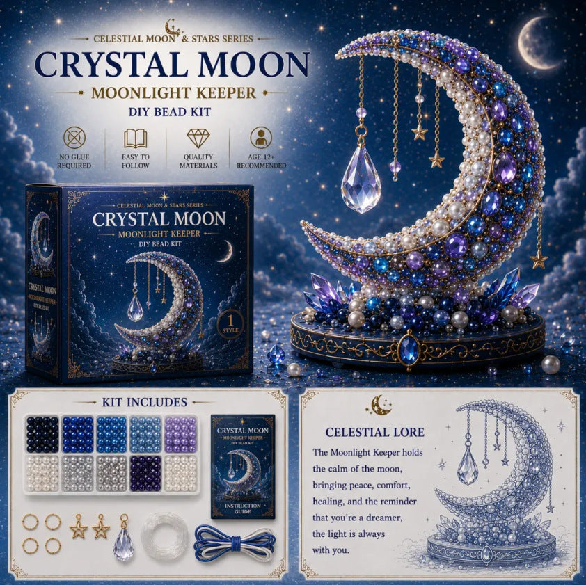 🌙Sada korálků Moon Cat Luna Guardian pro kutily | Série Celestial Moon and Stars