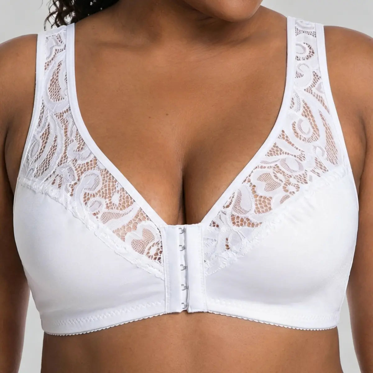 💕 Poslední den – 50% sleva【3dílná sada】【L–4XL】😍 plus size push-up prodyšná podprsenka bez kostic, bezšvový design s předním zapínáním，Platba na dobírku