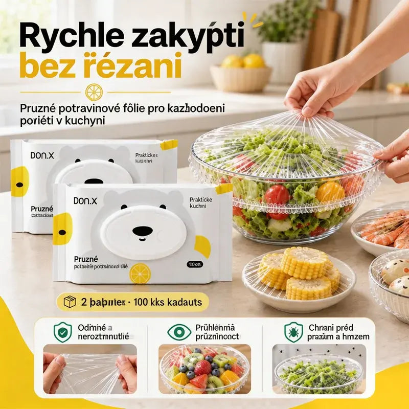 🏘️✨【Kup 1, získej 1 zdarma】Jednorázový obal z potravinářské fólie, výsuvný typ, s odklápěcím víkem pro utěsnění a ochranu před prachem a hmyzem, ke skladování.