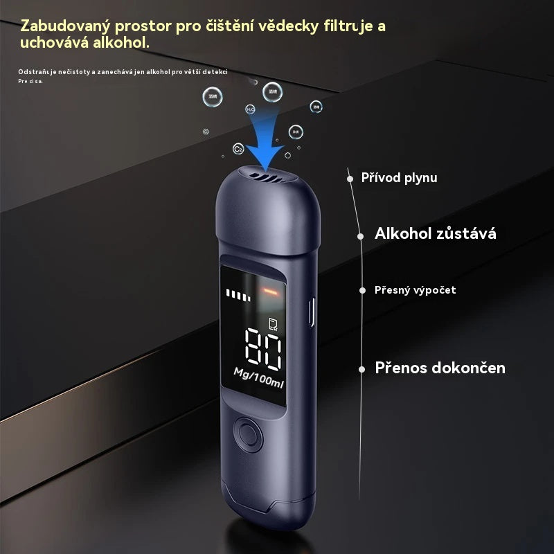 🍷 Přesný přenosný alkohol tester – Změř si hladinu před jízdou