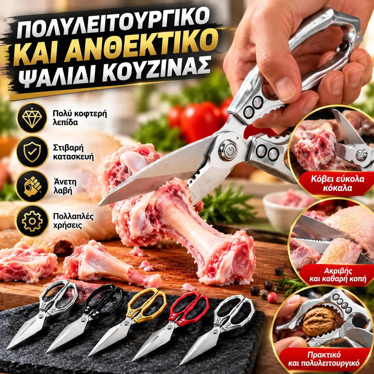 🔥✂️Časově omezená akce🔥Multifunkční a odolné kuchyňské nůžky