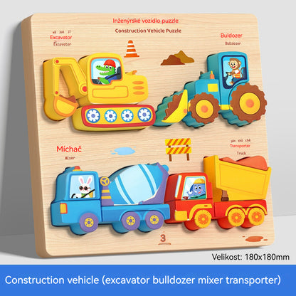 👧🏻🧩Dřevěné 3D puzzle Montessori pro vzdělávání v raném dětství