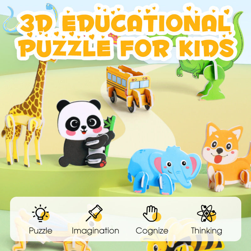 🎁【50 ks.】🌈✨3D vzdelávacie puzzle pre deti