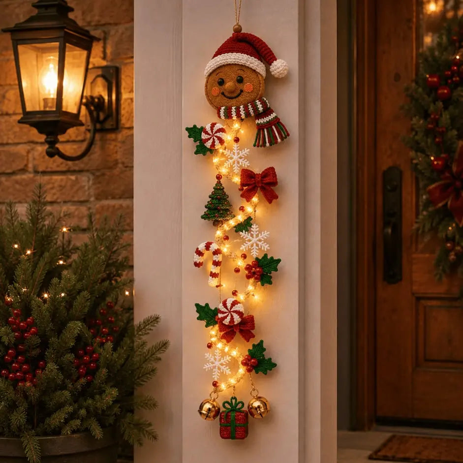🎄🎃Poslední den! 🎅Užijte si 49% slevu na osvětlené vánoční dekorace na dveře!