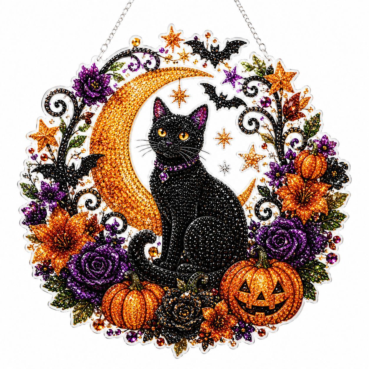 🔥⚡ Prodáno přes 50 000 kusů! 🎁🍂 Podzimní závěsné dekorace - sada na výrobu věnce a diamantové malby ✝️💐