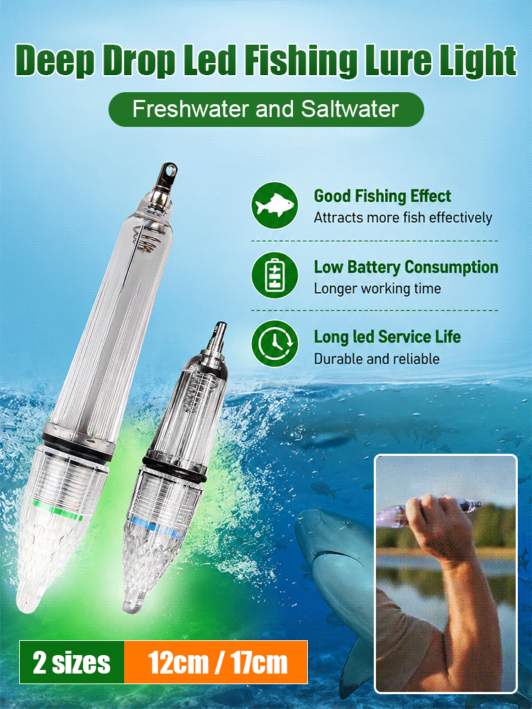 🐟🚨 Multicolor underwater fish attractor light – transparent flashing light for night fishing