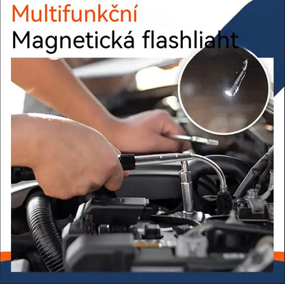 【Kupte 1, získejte 1 zdarma】🚗🔦Multifunkční teleskopická magnetická svítilna – 360° flexibilní husí krk, super jasné LED světlo, výsuvná tyč, magnetická přísavka. Nezbytná součást autoservisu!