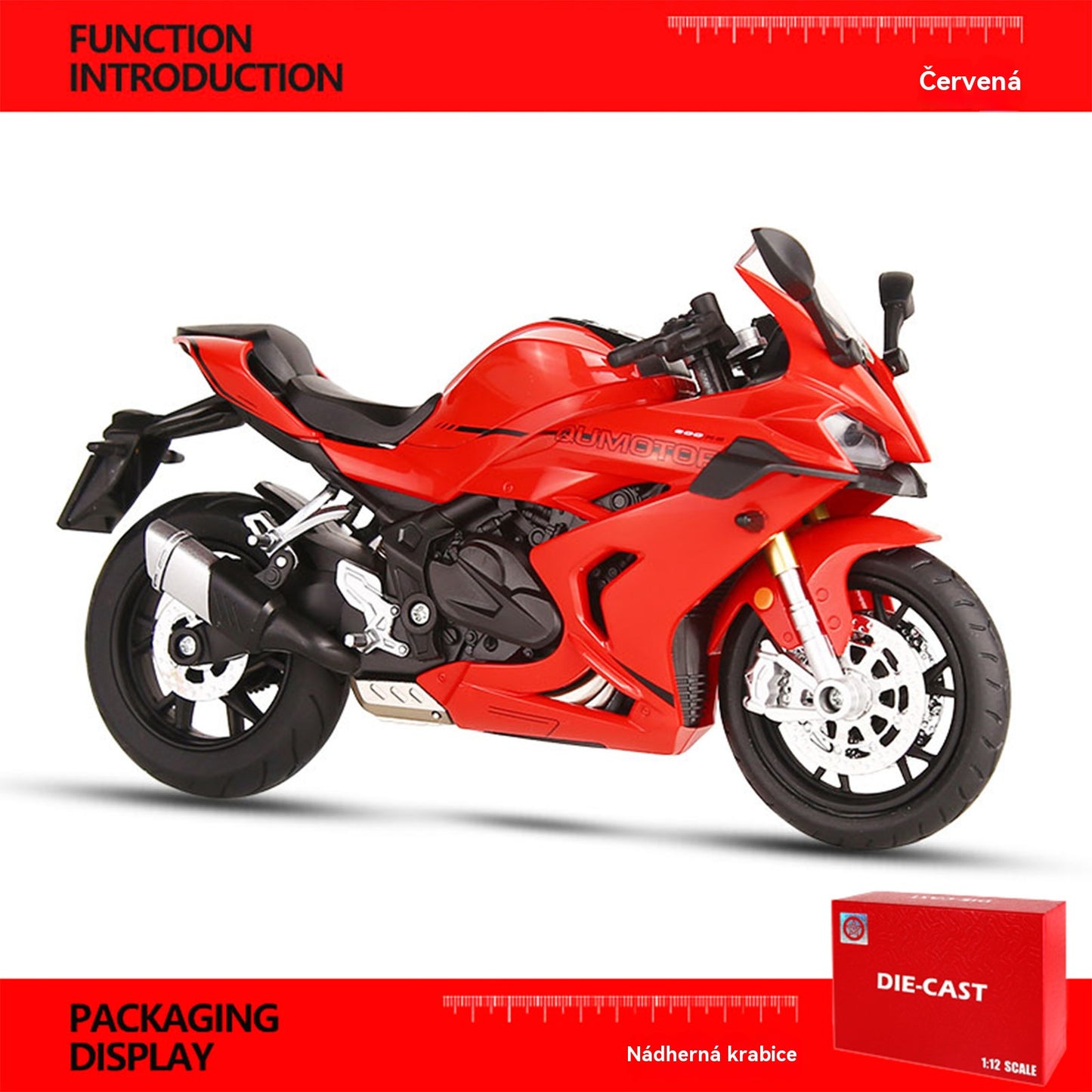 🏍️ Give the dárek excitement! 🎁Model motocyklu v měřítku 1:12