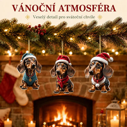 🎄【9dílná sada】🐕 Vánoční ozdoby ve tvaru pejsků jsou opravdu roztomilé