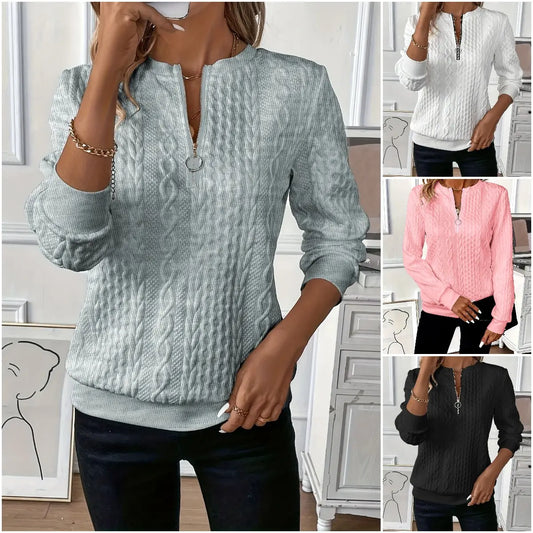 🔥【Kupte 1 a získejte 1】🎀🎀【Prodává se jako housky na krámě】🌸🌸🌸2025 Ležérní prošívaná mikina na zip pro evropské a americké ženy.